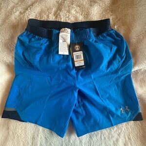 Under Armour Accelerate Shorts Small Bright Blue Athletic Training Shorts NWT